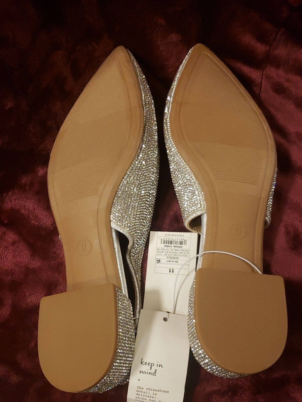 A New Day Silver Rhinestone Slingback Flats - Picture 3 of 3